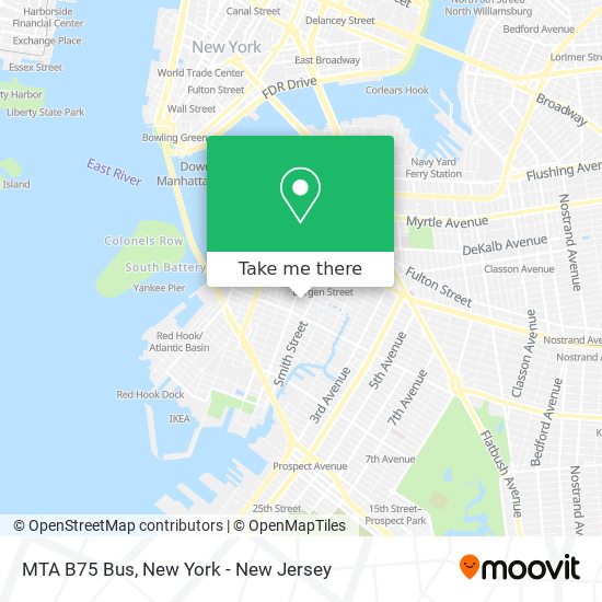 MTA B75 Bus map