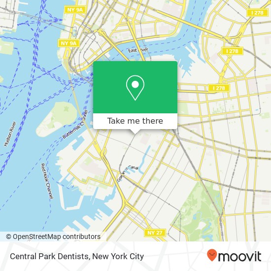 Central Park Dentists map