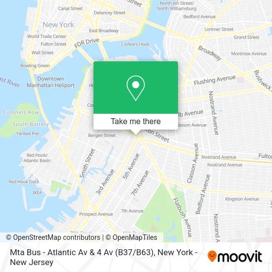 Mta Bus - Atlantic Av & 4 Av (B37 / B63) map