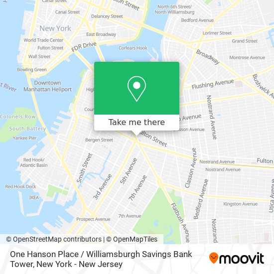 Mapa de One Hanson Place /  Williamsburgh Savings Bank Tower