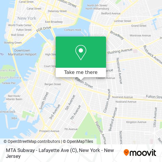 Mapa de MTA Subway - Lafayette Ave (C)