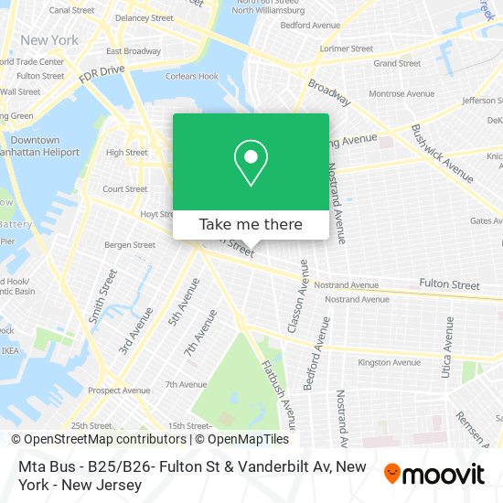 Mta Bus - B25 / B26- Fulton St & Vanderbilt Av map