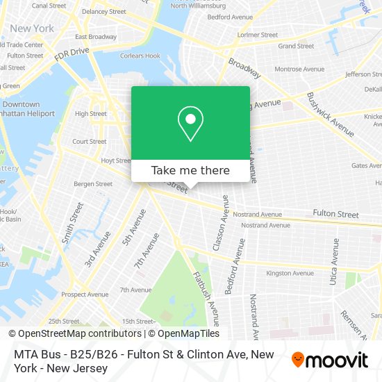 Mapa de MTA Bus - B25 / B26 - Fulton St & Clinton Ave