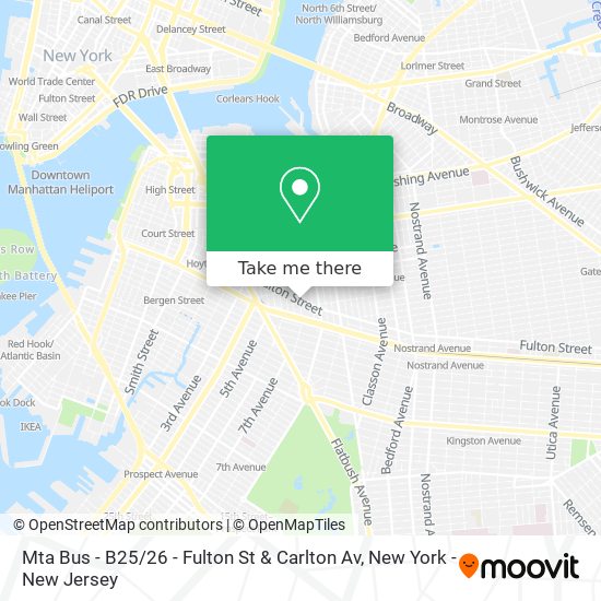 Mapa de Mta Bus - B25 / 26 - Fulton St & Carlton Av