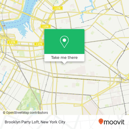 Brooklyn Party Loft map