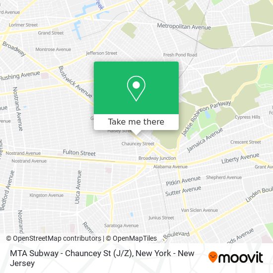 MTA Subway - Chauncey St (J/Z) map