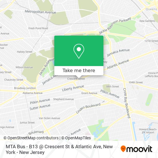 MTA Bus - B13 @ Crescent St & Atlantic Ave map