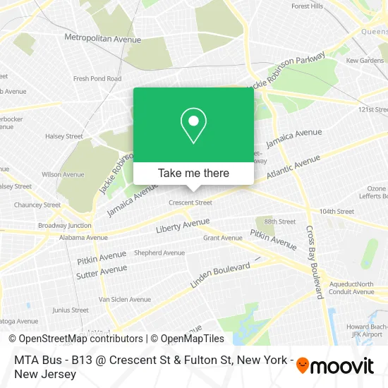 MTA Bus - B13 @ Crescent St & Fulton St map