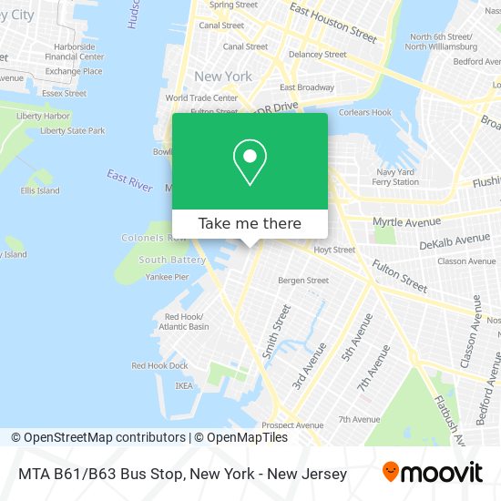 MTA B61/B63 Bus Stop map