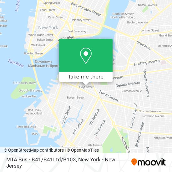 Mapa de MTA Bus - B41/B41Ltd/B103