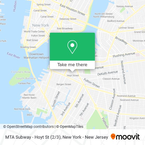 Mapa de MTA Subway - Hoyt St (2/3)