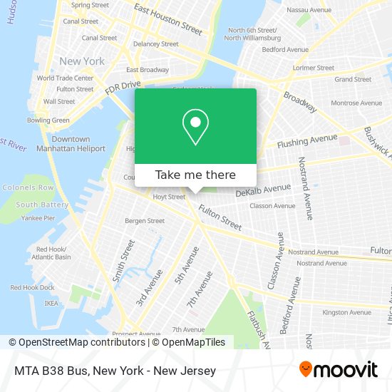 MTA B38 Bus map