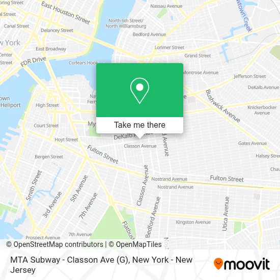 MTA Subway - Classon Ave (G) map