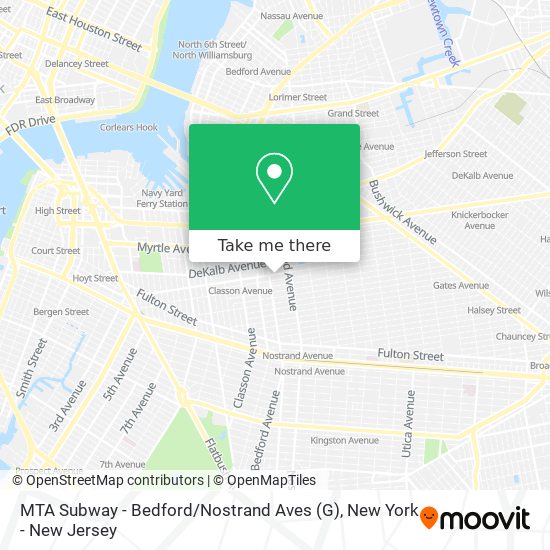 Mapa de MTA Subway - Bedford / Nostrand Aves (G)