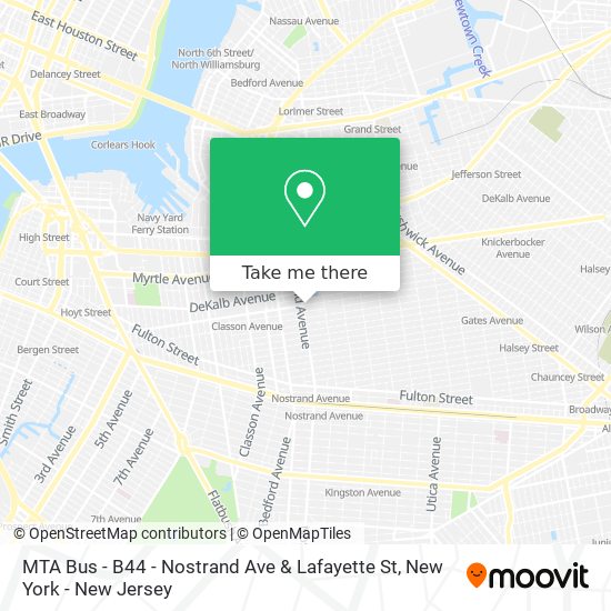 Mapa de MTA Bus - B44 - Nostrand Ave & Lafayette St