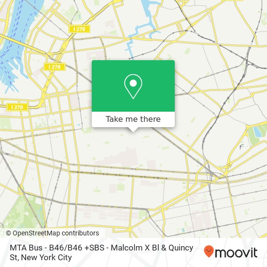 MTA Bus - B46 / B46 +SBS - Malcolm X Bl & Quincy St map