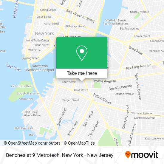 Benches at 9 Metrotech map