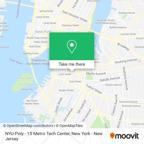 Mapa de NYU-Poly - 15 Metro Tech Center