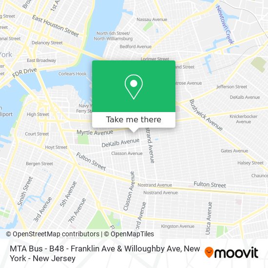 Mapa de MTA Bus - B48 - Franklin Ave & Willoughby Ave