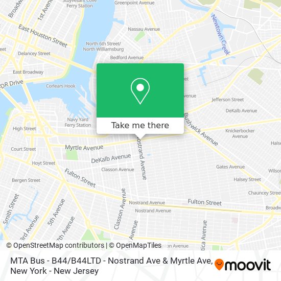 MTA Bus - B44 / B44LTD - Nostrand Ave & Myrtle Ave map