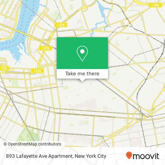 Mapa de 893 Lafayette Ave Apartment