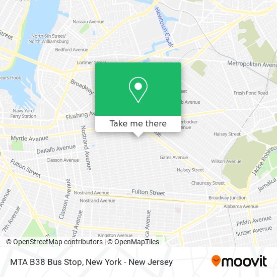 MTA B38 Bus Stop map