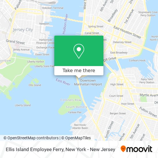 Mapa de Ellis Island Employee Ferry