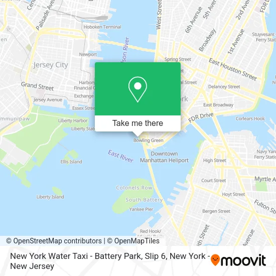 New York Water Taxi - Battery Park, Slip 6 map