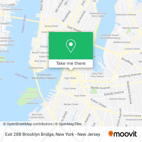 Exit 28B Brooklyn Bridge map