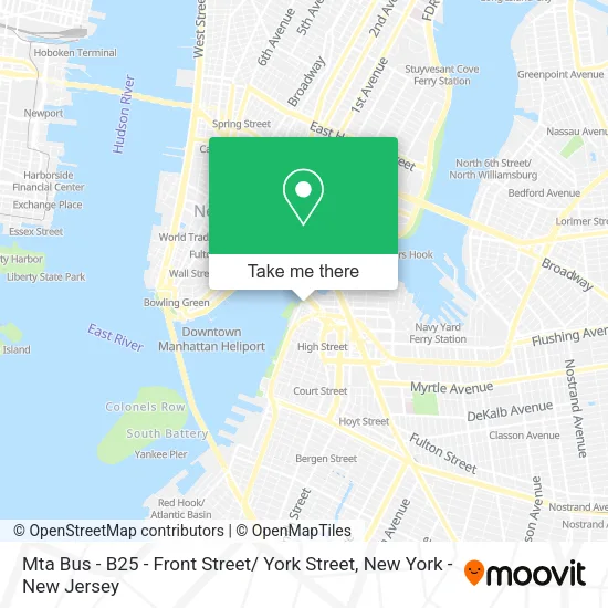 Mta Bus - B25 - Front Street/ York Street map
