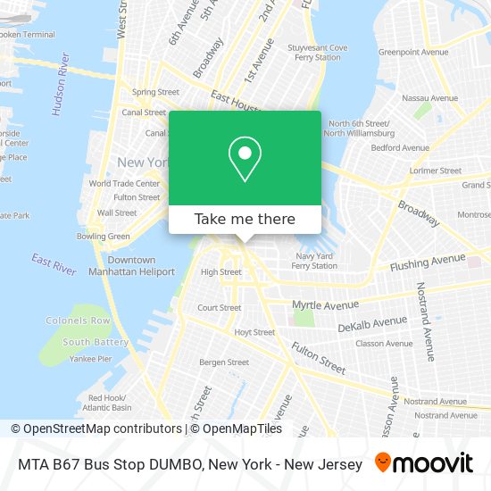 MTA B67 Bus Stop DUMBO map