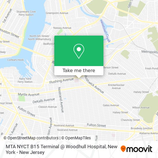 MTA NYCT B15 Terminal @ Woodhull Hospital map