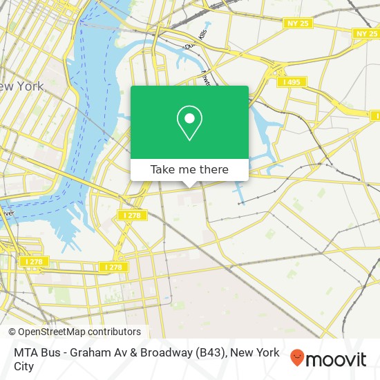 MTA Bus - Graham Av & Broadway (B43) map