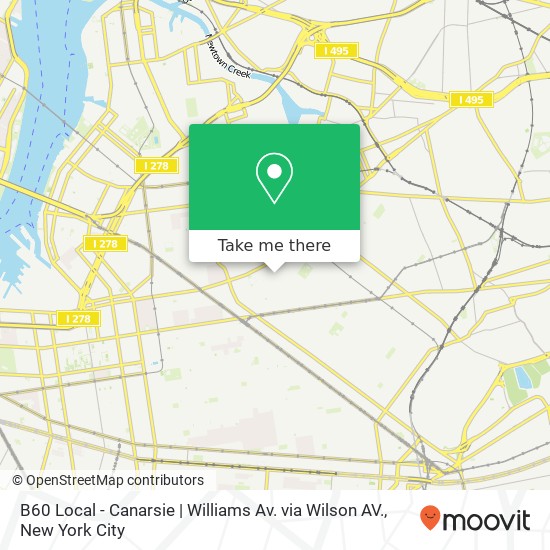 Mapa de B60 Local - Canarsie | Williams Av. via Wilson AV.
