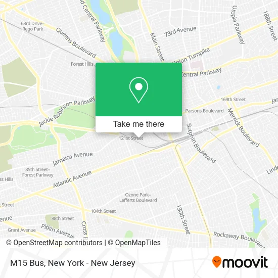 M15 Bus map