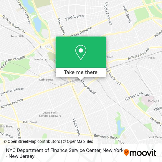 NYC Department of Finance Service Center map