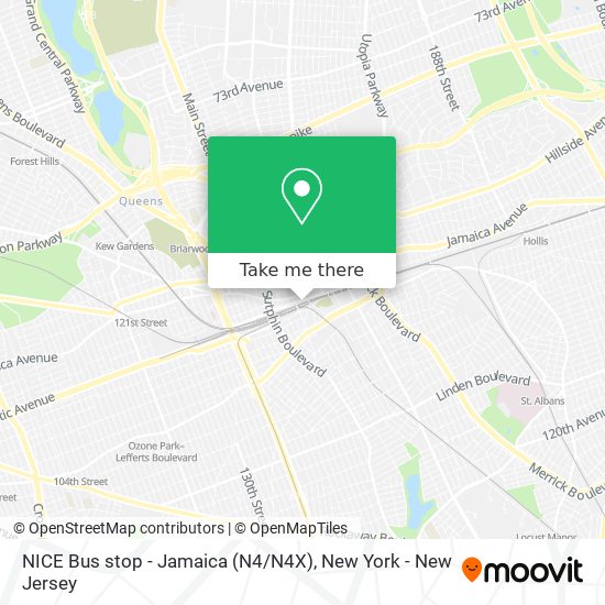 NICE Bus stop - Jamaica (N4 / N4X) map
