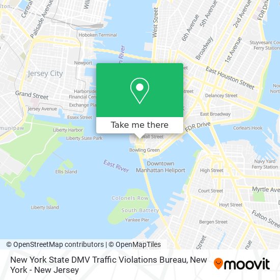 New York State DMV Traffic Violations Bureau map