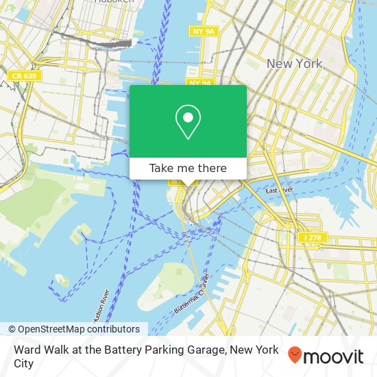 Mapa de Ward Walk at the Battery Parking Garage