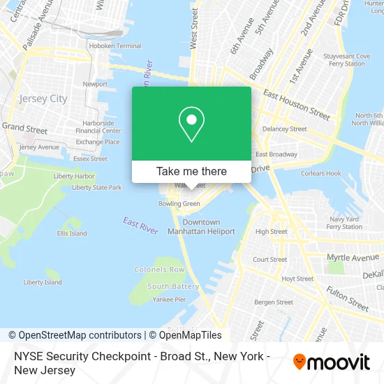 NYSE Security Checkpoint - Broad St. map