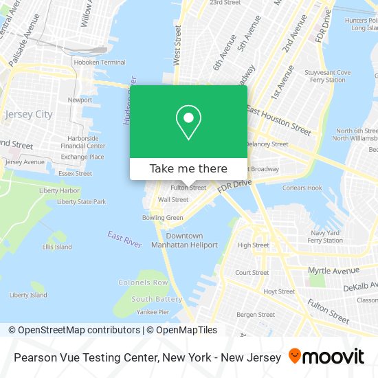 Pearson Vue Testing Center map