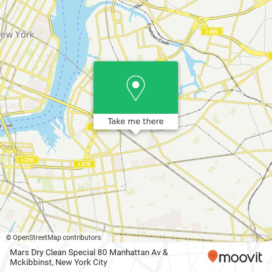 Mars Dry Clean Special 80 Manhattan Av & Mckibbinst map