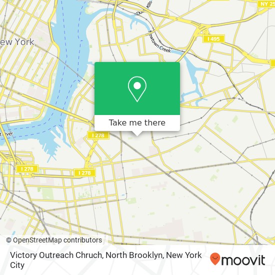 Victory Outreach Chruch, North Brooklyn map