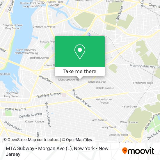 Mapa de MTA Subway - Morgan Ave (L)