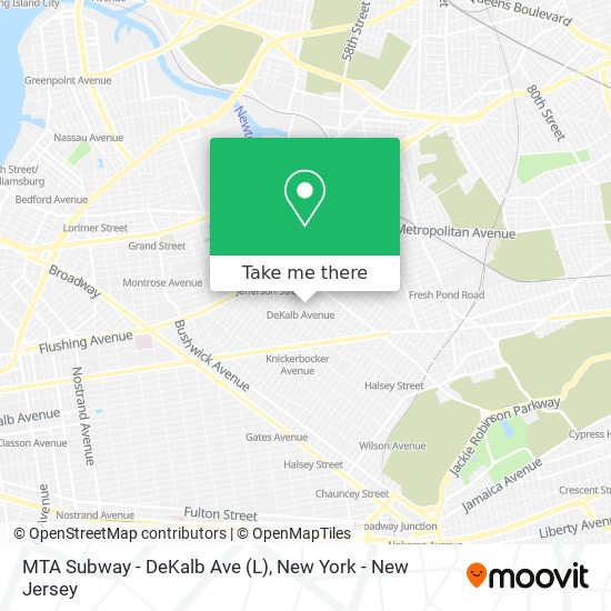 Mapa de MTA Subway - DeKalb Ave (L)