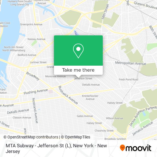 Mapa de MTA Subway - Jefferson St (L)