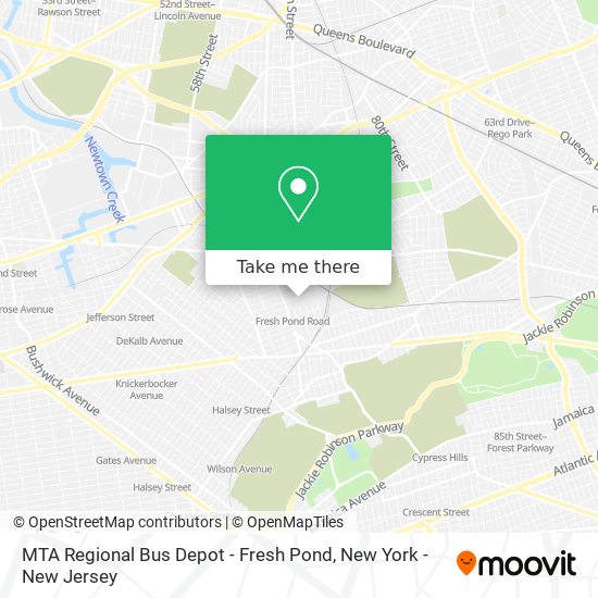 Mapa de MTA Regional Bus Depot - Fresh Pond