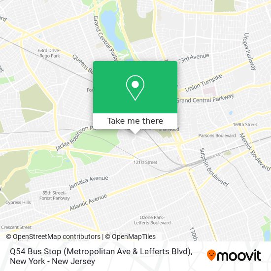 Q54 Bus Stop (Metropolitan Ave & Lefferts Blvd) map