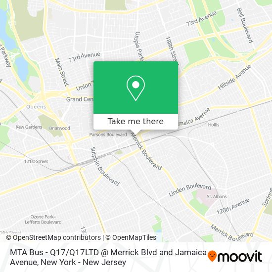 Mapa de MTA Bus - Q17 / Q17LTD @ Merrick Blvd and Jamaica Avenue