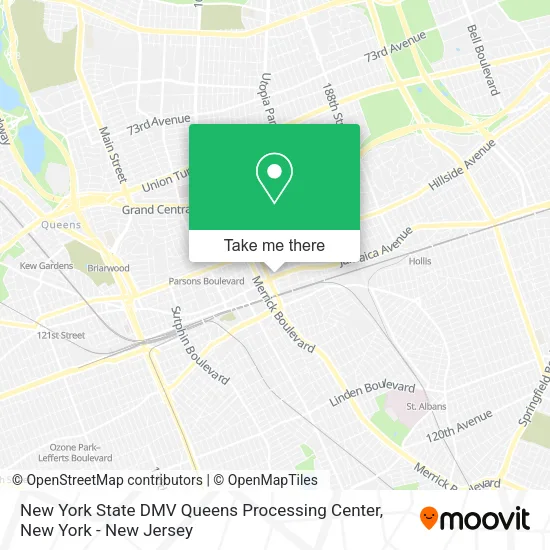 New York State DMV Queens Processing Center map